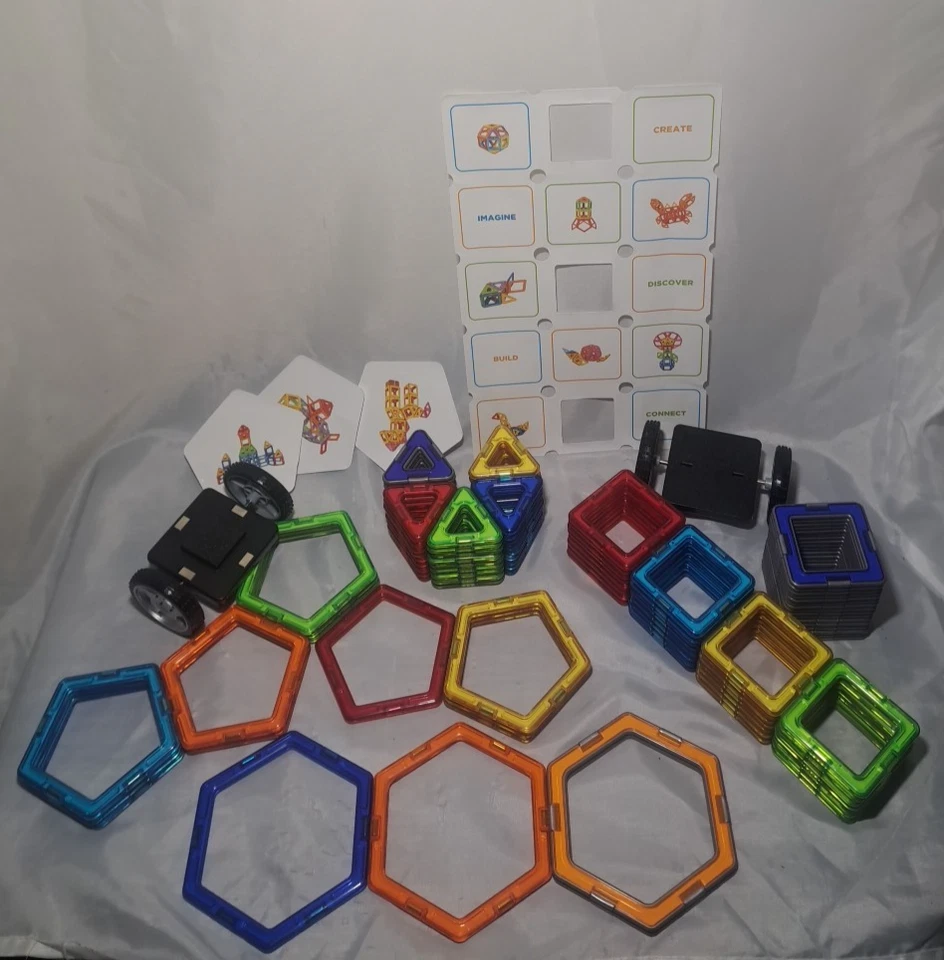 112 Piece Magformers Challenger Set  Magnetic Tiles STEM Toy Block Replacments - Image 2 of 4
