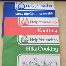 Girl Guides Help Yourself books Know the Commonwealth, Knotting, Hike cooking
