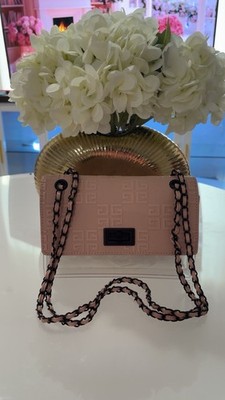 Givenchy Blush Logo Shoulder Bag Black Chain Strap Women Rectangle Designer