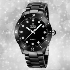 Festina Damenuhr Keramik Armbanduhr Keramik schwarz UF20723/2