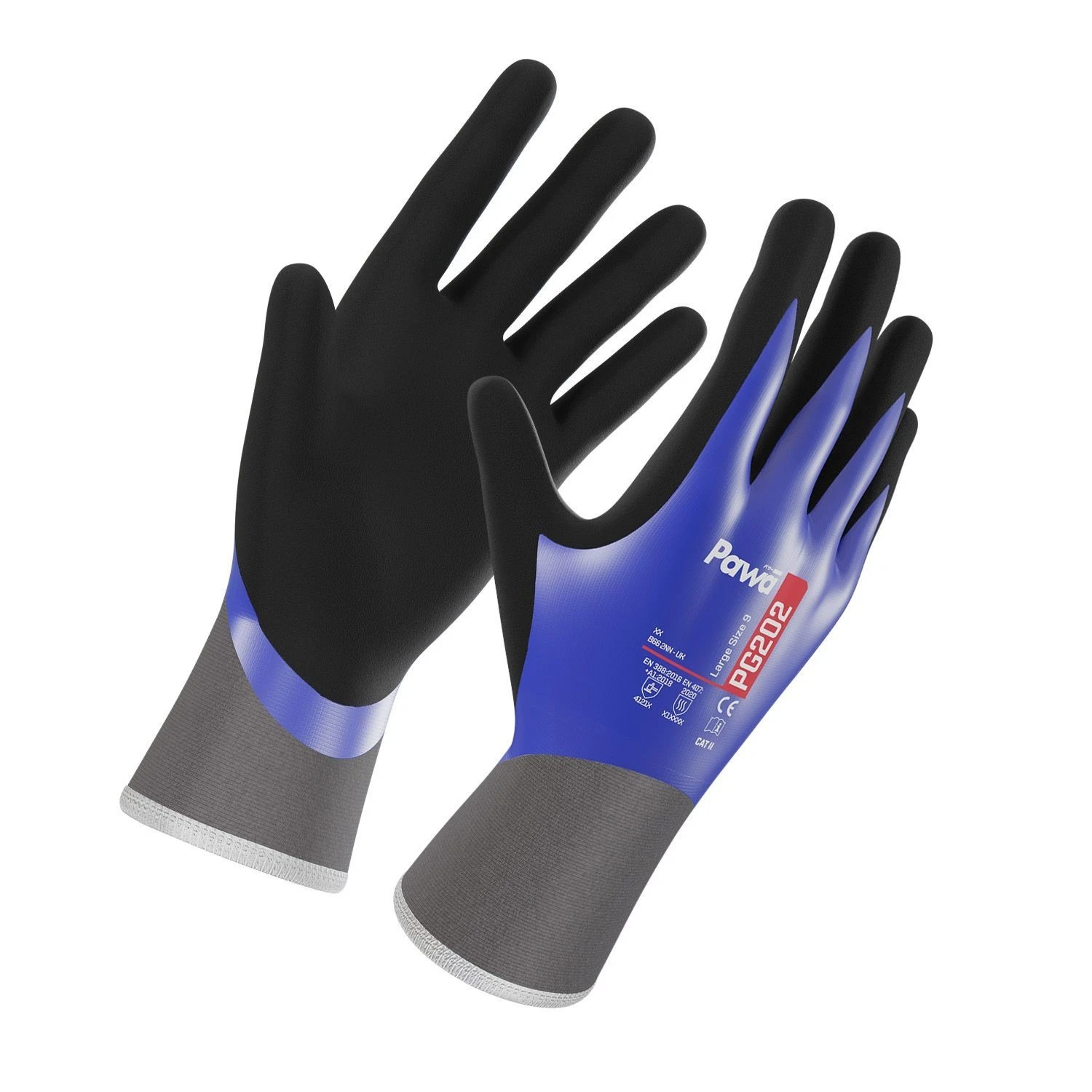 WATERPROOF WORK GLOVES OIL CHEMICAL RESISTANT LATEX GRIP GLOVES PAWA PG202