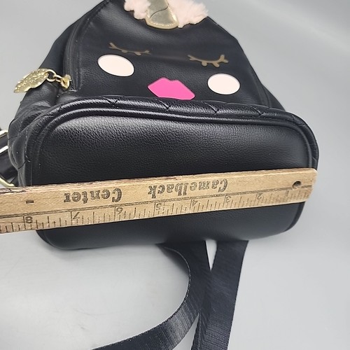 betsey johnson Black Unicorn Back Pack Handbag Faux Leather - Picture 8 of 9