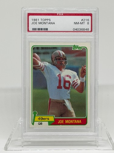 1981 Topps #216 JOE MONTANA 49ers Rookie RC PSA 8 NM-MT