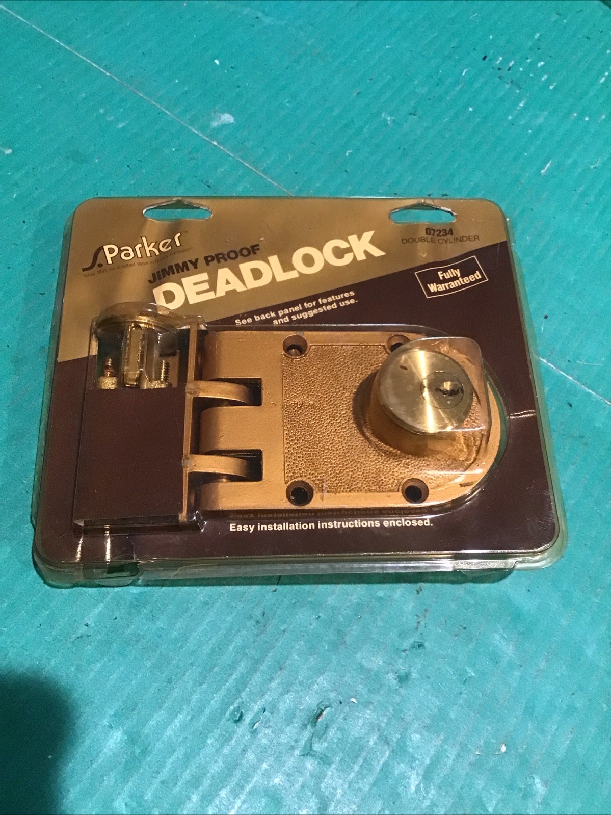 NOS S. PARKER DOUBLE CYLINDER JIMMY PROOF DEADLOCK 07234