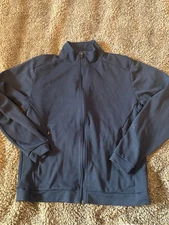 Ibex Sweater Jacket Men’s Sz Large Navy 100% Merino Wool Full Zip Washable