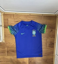 Nike Brazil Soccer Jersey Vintage 2022-23 Away Blue Football Shirt Size S Small