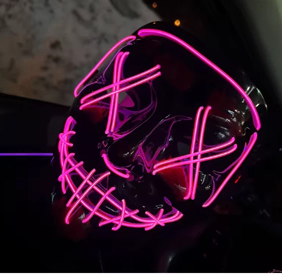 LED Purge Maske Neon Licht Karneval Fasching Halloween Cosplay Party - Bild 2 von 4