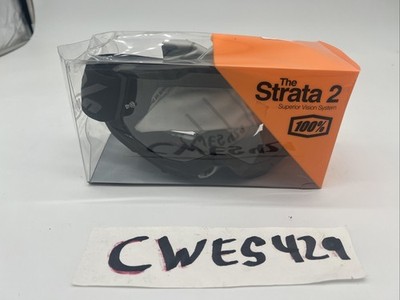 NEW 100% 50027-00013 Strata 2 Goggle - Black/Clear - MOTORCYCLE/OFFROAD