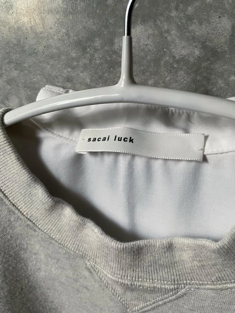 sacai luck felpa docking dress camicia taglia 1 grigio bianco usatoone