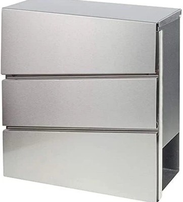 Locking Wall Mount Mailbox Large Capacity Stainless Steel 2 Keys Newspaper