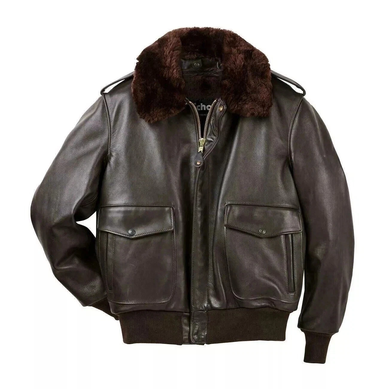 Mens G1 Aviator A2 Bomber Jacket Brown Navy Flight Real Leather Air Force Coat
Opens in a new window