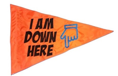 12''x18'' I AM DOWN HERE Recumbent Trike Safety Flag  Make sure you get seen!!!