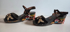 Vintage WWII 1940s Era Hand Carved Painted Wooden Shoes From The Philippines