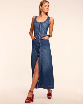 Ramy Brook Madeleine Sleeveless Denim Maxi Dress Medium Wash Size: 29 NWT