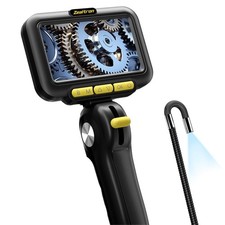 Two-Way Articulating Borescope with Light, 5 Inch IPS Screen black