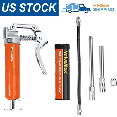 #ad ValueMax Mini Grease Gun Kit 3500 PSI with 3 OZ Grease 12#x27;#x27; Flexible Hose $15.69
