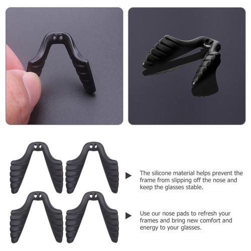 4 Pcs Eyeglasses Nose Pads Silicone Nose Piece Anti for Glasses - Foto 3 di 12