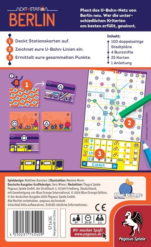VORBESTELLUNG Next Station Berlin (DE) Brettspiel Flip-and-Write - Bild 2 von 2