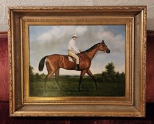 Signed Shipley Equestrian Portrait Jockey Up Original Oil Painting On Canvas Vtg