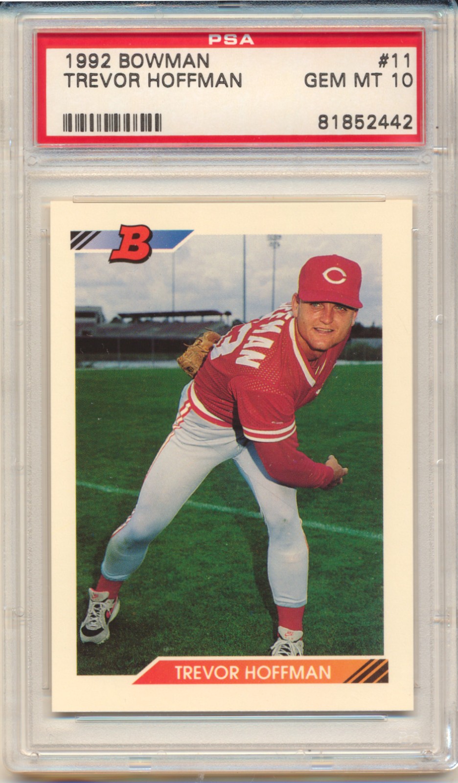 1992 Bowman Trevor Hoffman (HOF) (Rookie Card) (#11) PSA10 PSA (No Offers)