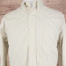 Eddie Bauer Shirt Mens Large Striped Relaxed Fit Button Down Wrinkle Resistant