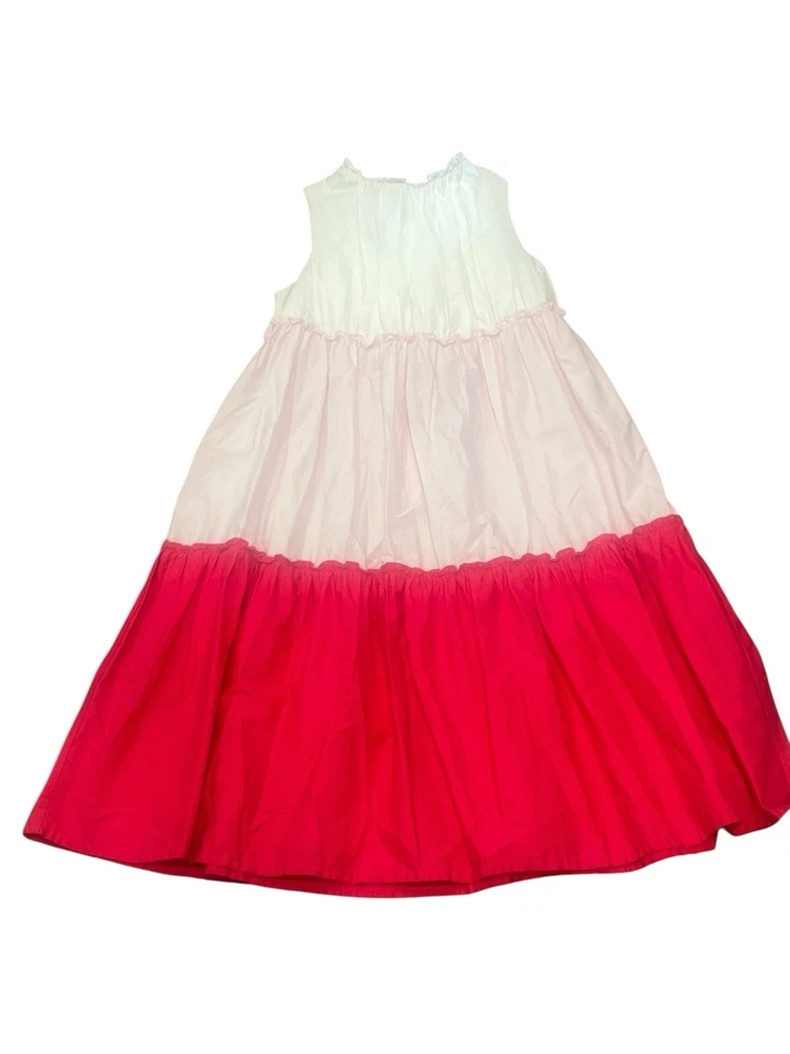 Vestido Il Gufo Niñas 14 Niveles Algodón Sin Mangas Popelina Bloques de Color Blanco Rosa Rojo Foto 2 de 4
