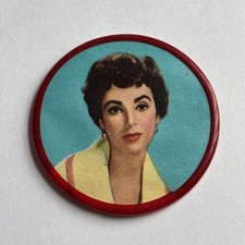 Elizabeth Taylor Hollywood Starlet Round Pocket Mirror 2” Japan RED Free Ship