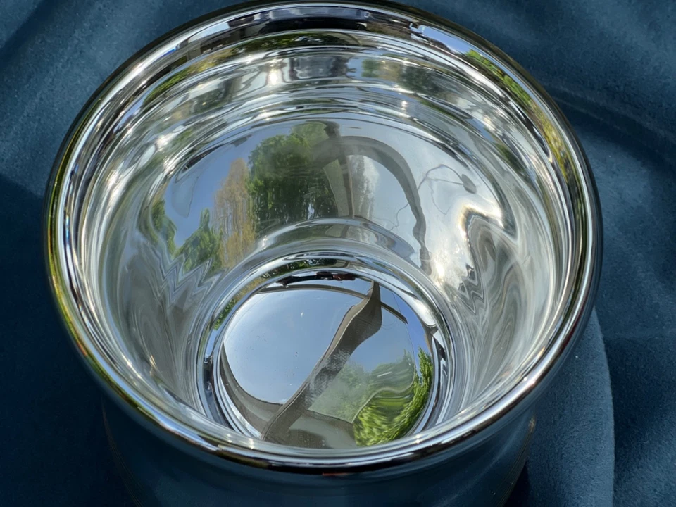 Silberner Fink Übertopf Palermo aus Glas - Bild 2 von 3