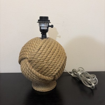 Nautical Monkey Fist Rope Knot Lamp 12 Inch Coastal Beach Decor