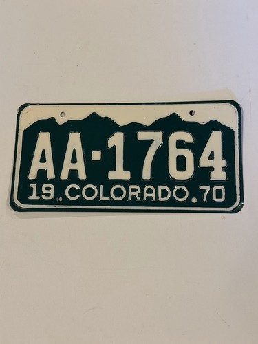 1970 Colorado License Plate Aa-1764