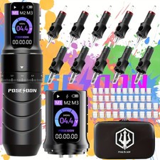 POSEIDON Wireless Tattoo Pen 2.4-4.2mm Stroke 2300mAh Digital Screen