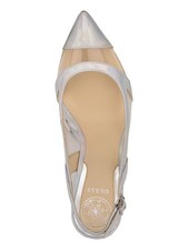 GUESS Womens Silver Panels Reflective Chafee Stiletto Slingback 7.5 M