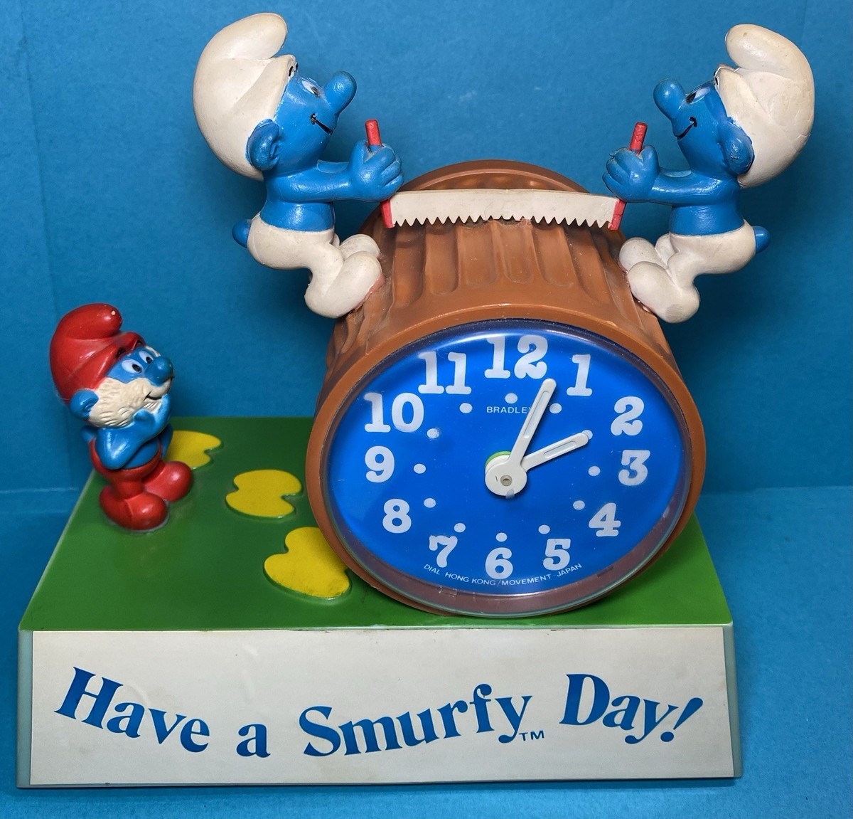 Simba Baby Uhr プラスチック トイ BLUE-BOX 1981 1982 OFFICIAL SMURF 