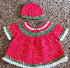 Newborn Dress Handmade Knitted Strawberry Style Baby Girl Dress