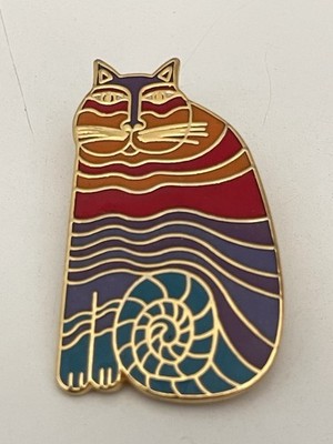 Laurel Burch  'Rainbow Cat' Brooch Pin 