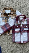 Boys Button Down Long Sleeve Lapel Collar Color Block Thickened Plaid Jackets