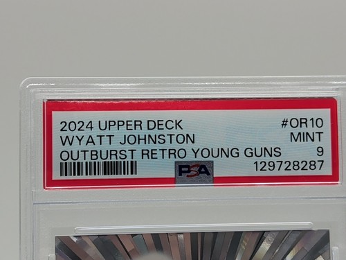 2024-25 Upper Deck OR-10 Wyatt Johnston Young Guns Outburst Renewed Graded PSA 9 - Picture 3 of 12