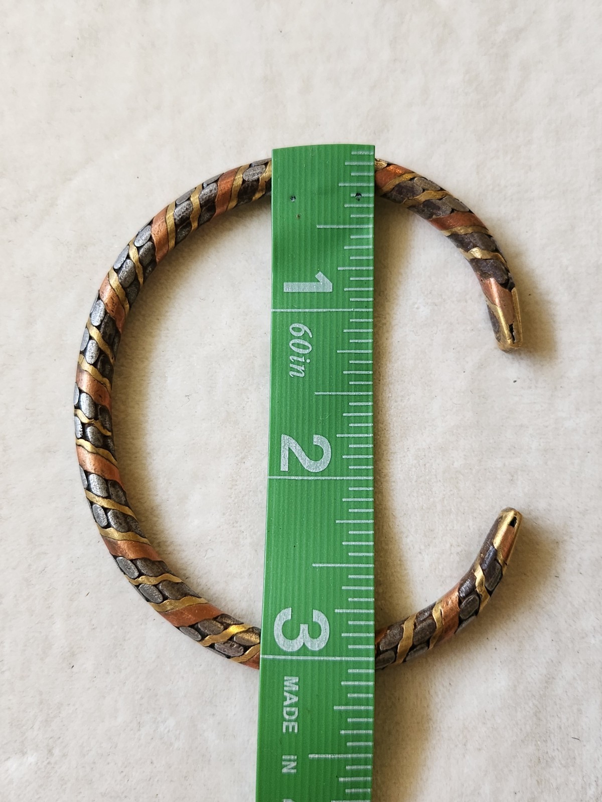 Solid Heavy Mixed Metal Cuff Bracelet - image 4