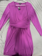 Express Vibrant Magenta Long Sleeve Dress Size L