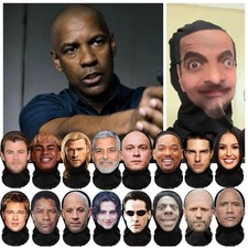 Celebrity Full Face Mask New 3D Printed Stretch Mesh Balaclava Headdress Unisex