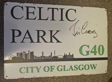 SIGNED JIM CRAIG CELTIC PARK STREET SIGN CHARITY AUCTION LISBON LION