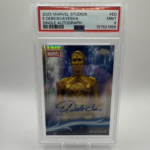 2025 Topps Chrome Marvel Studios Elizabeth Debicki as Ayesha Auto PSA 9