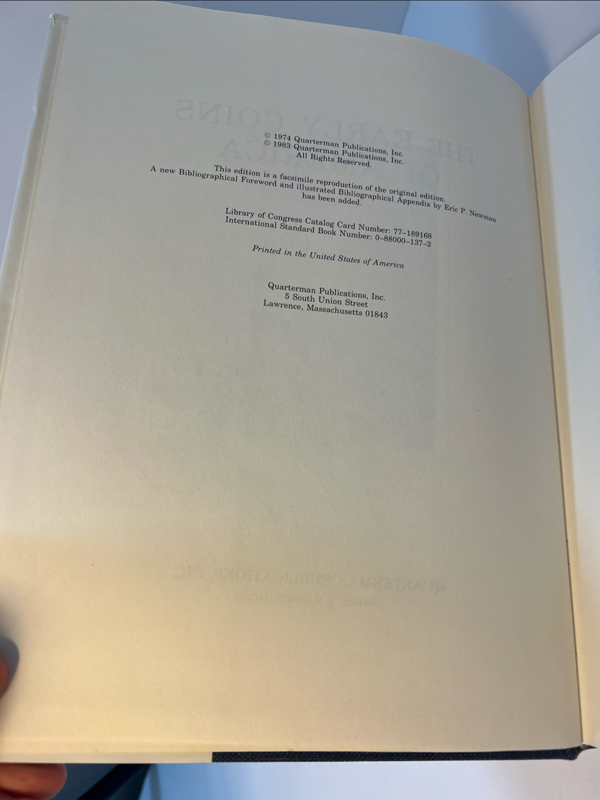 The Early Coins of America Sylvester S. Crosby 1983 Reprint With Dust Jacket