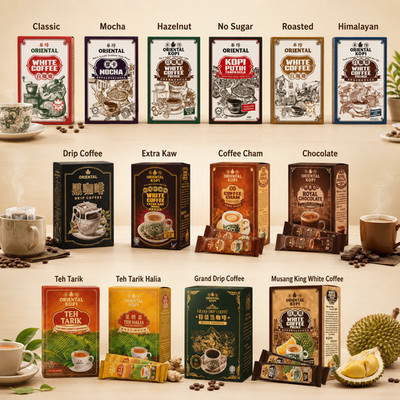 Oriental Kopi White Coffee 13 Flavor | Traditional Malaysian Kopitiam Coffee
