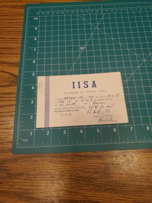 Vintage Ham Amateur Radio Card Postcard 1958 Pescara Italy I1SA
