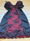 SIZE XL AUTHENTIC ONYX CHIC INTIMATES LACE FLORAL BLACK/RED SLIP LINGERIE DRESS — photo 3