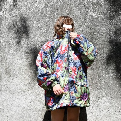 Vintage C&A  Rodeo Jacke Winter Übergang Ski Muster Blumen Gr: 44, XL Damen