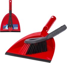 Vileda Dust Pan & Brush Set - 2in1 Brush and Pan Set with Durable Bristles