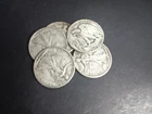 Lot of 5 different random date silver walking liberty half dollars VG or better