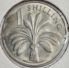 1966 The Gambia-British 1 Shilling UNCIRCULATED Copper Nickel Coin-23.5MM-KM#4